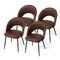 Set of 2/4Mid-Century Modern Quilted PU Leather Dining Side Chair with Metal Tapered Legs